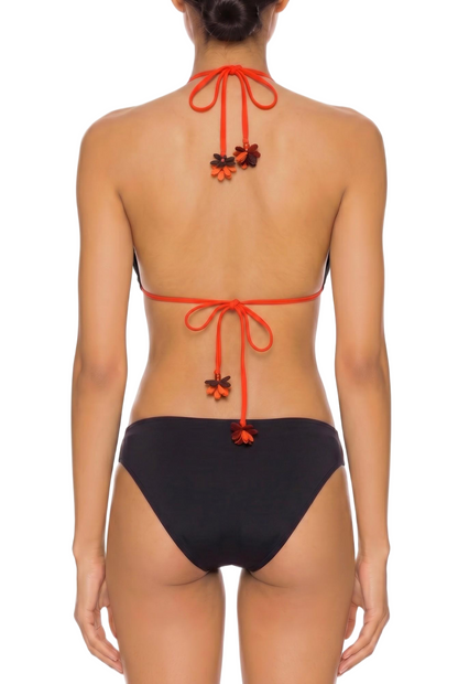 Halter One-Piece Swimsuit with Keyhole and Waist Cutouts