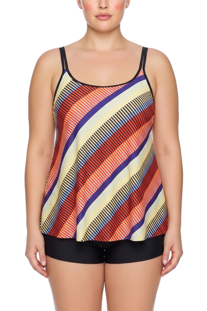 Relaxed Swing Tankini Top with Scoop Neck and Double Straps | SWPLT011