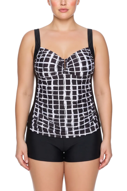 Sweetheart Tankini Top with Twisted Keyhole and Adjustable Straps | SWPLT013