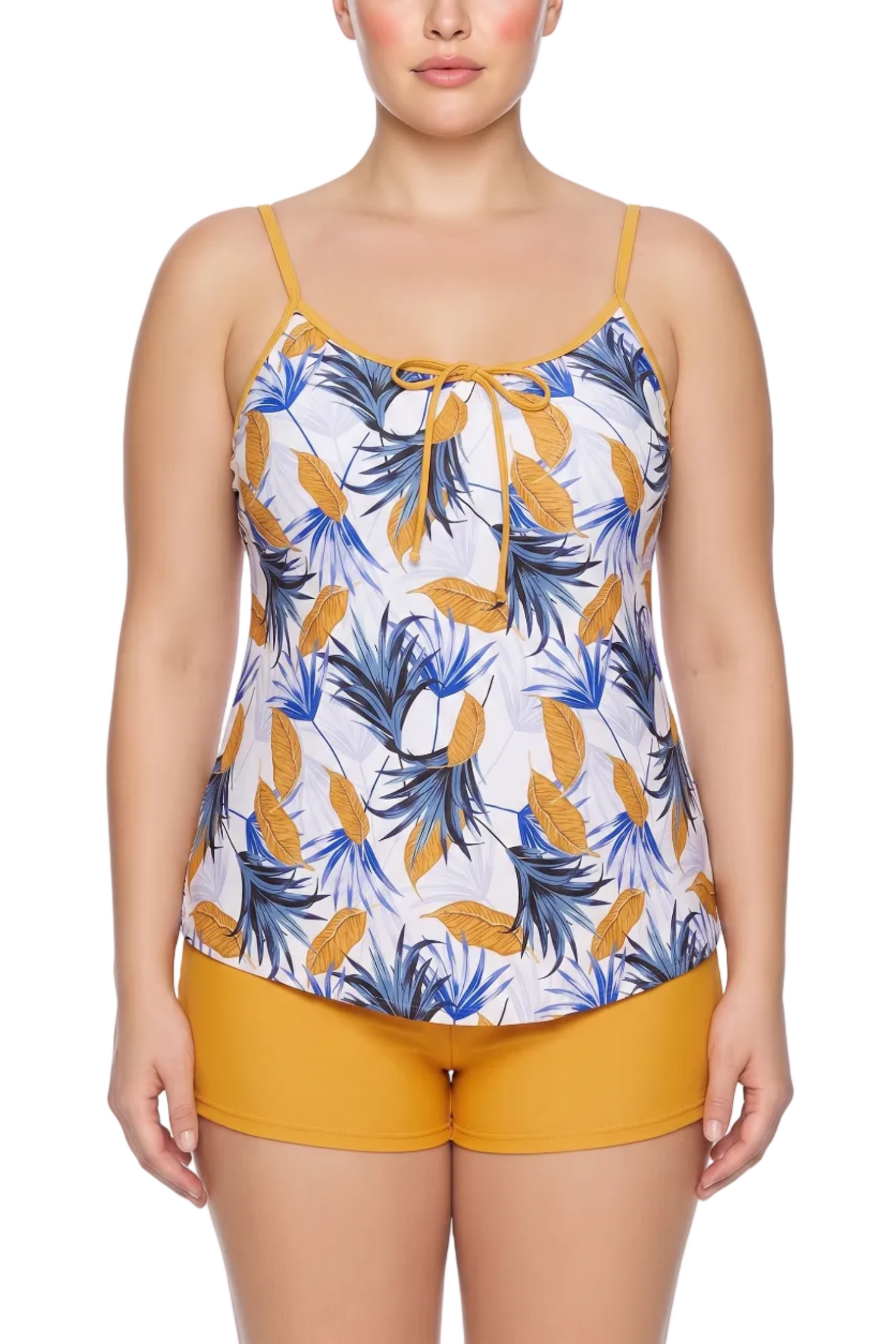 Scoop Neck Camisole Tankini Top with Self-Tie Bow | SWPLT020