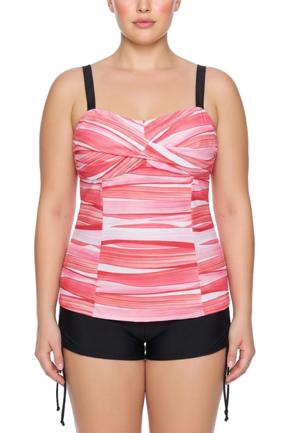 Structured Sweetheart Tankini Top with Twisted Bust | SWPLT021