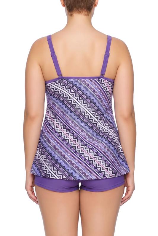 A-Line Scoop Neck Tankini Top with Adjustable Ring Straps | SWPLT024