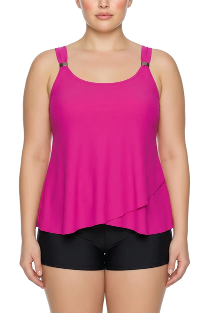 Flowy Ruffle Tankini Top with Ring Detail | SWPLT101