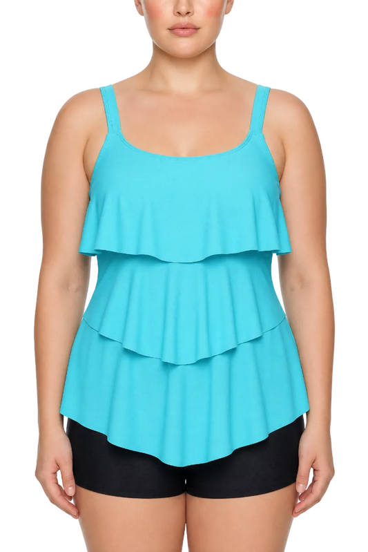 Women's Tiered Ruffle Tankini Top | SWPLT104