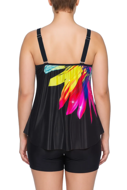 Double Strap Tie-Front Tankini Top | SWPLT107
