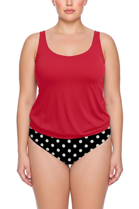 Racerback Pleated Tankini Top | SWPLT108