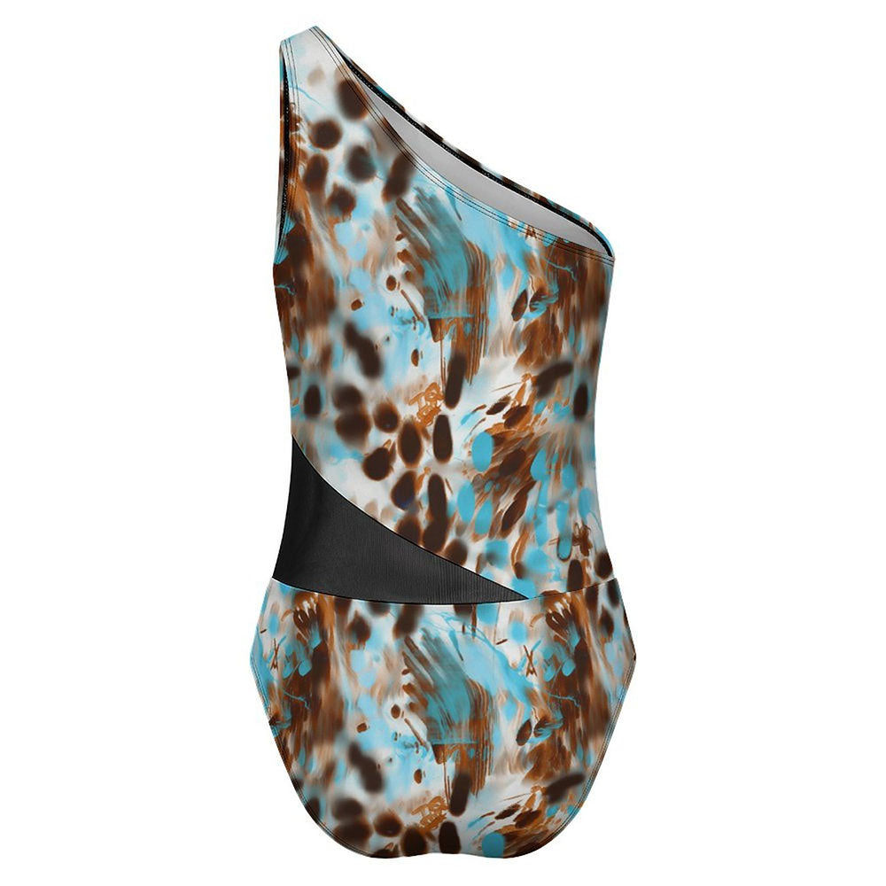 Plunge Mesh-Waist Cutout One-Piece Swimsuit, product view 6