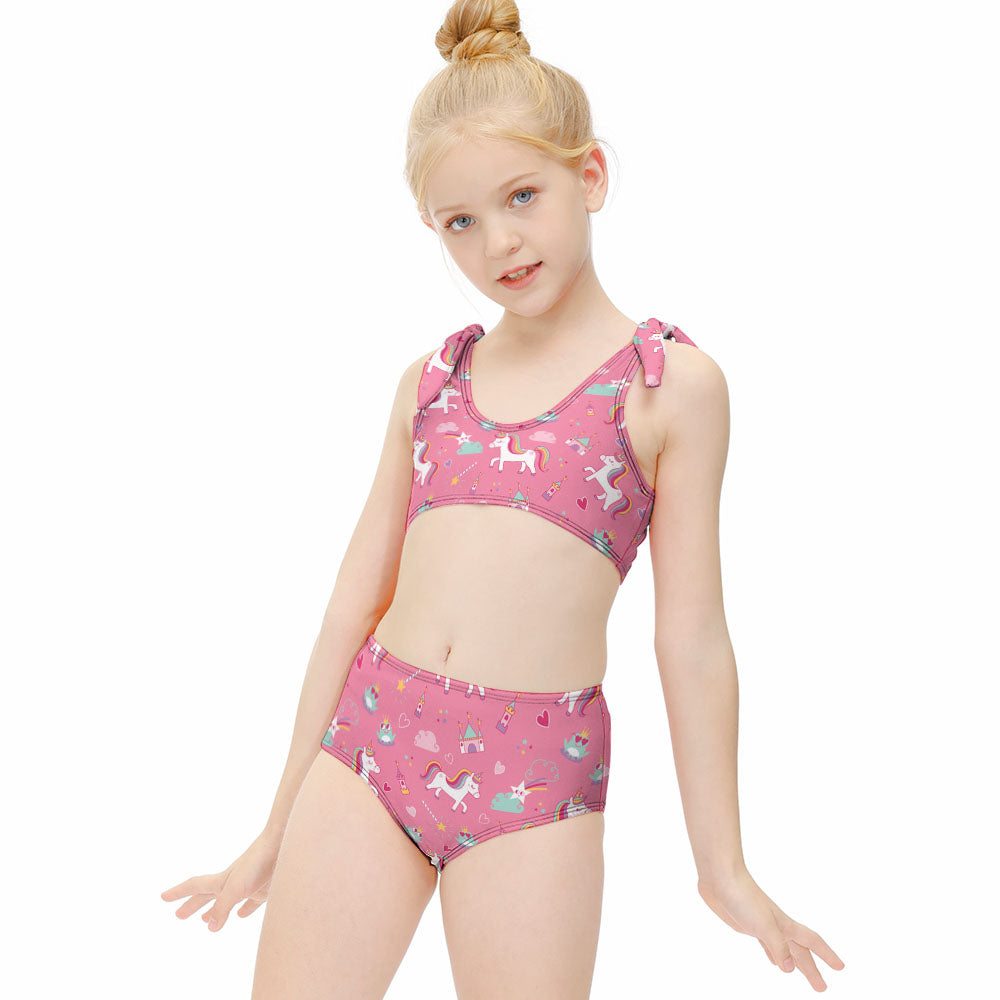 Girls' Bow-Strap Scoop-Neck Bikini Set, product view 4