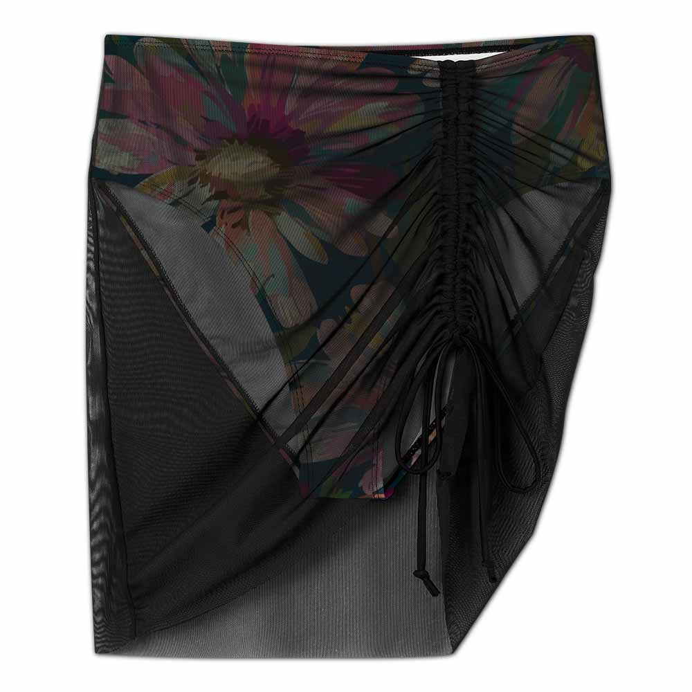 V-Neck Mesh-Overlay Skirted Bikini Set, product view 4
