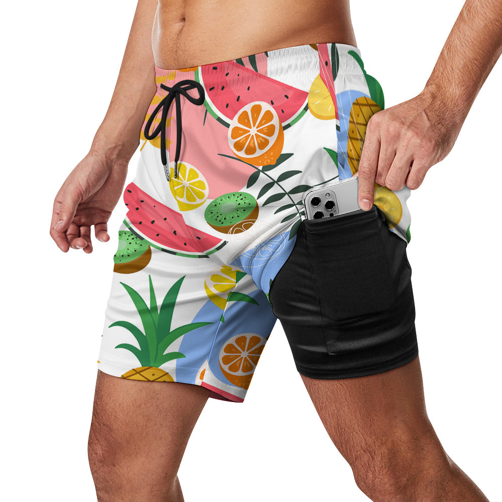 Men's 2-in-1 Compression-Liner Board Shorts, product view 3