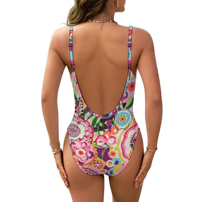 Square-Neck Open-Back One-Piece Swimsuit, product view 3