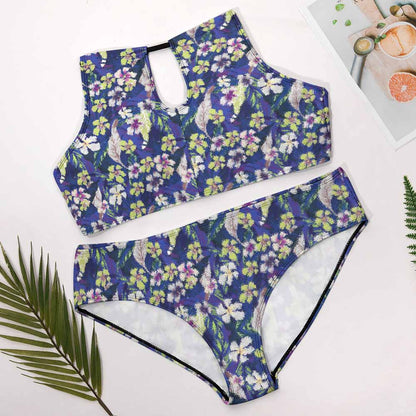 Plus-Size High-Neck High-Waisted Bikini Set, product view 3