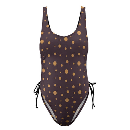 Ruched Side-Tie Scoop-Neck One-Piece Swimsuit