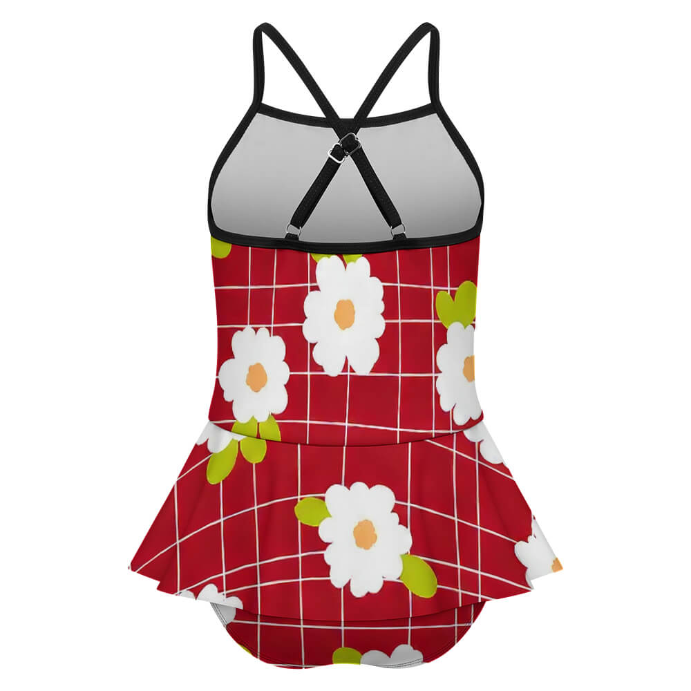 Girls' Square-Neck Cami One-Piece Swimsuit, product view 5