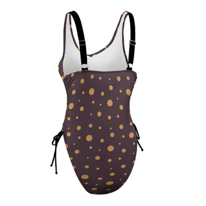 Ruched Side-Tie Scoop-Neck One-Piece Swimsuit, product view 8
