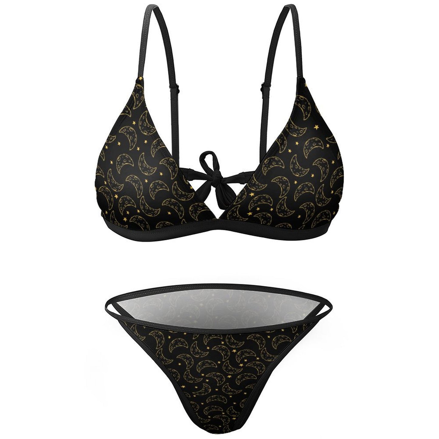 Spaghetti-Strap Triangle Low-Rise Bikini Set, product view 4