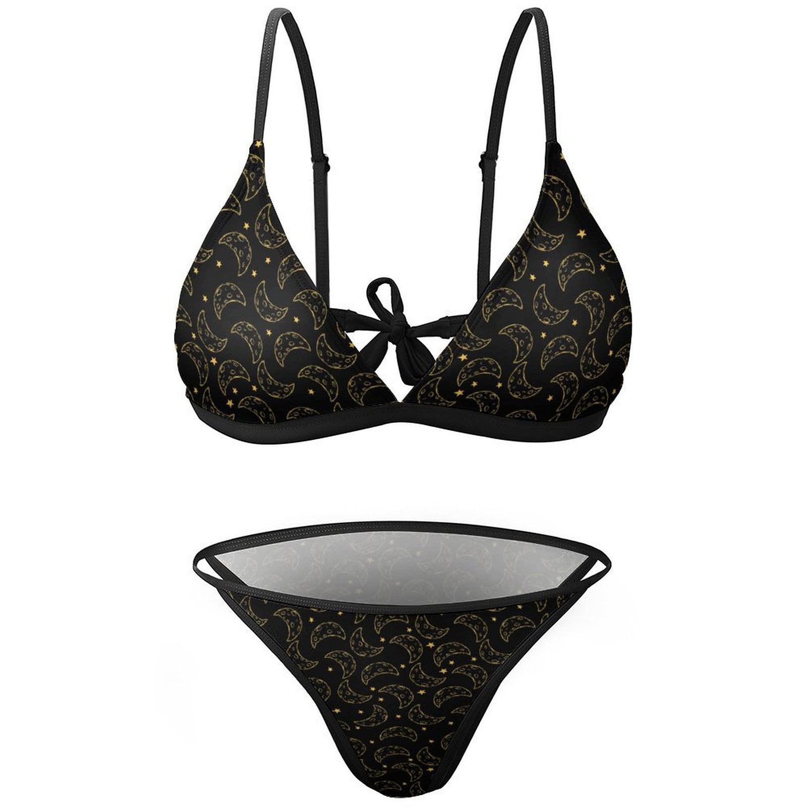 Spaghetti-Strap Triangle Low-Rise Bikini Set, product view 4