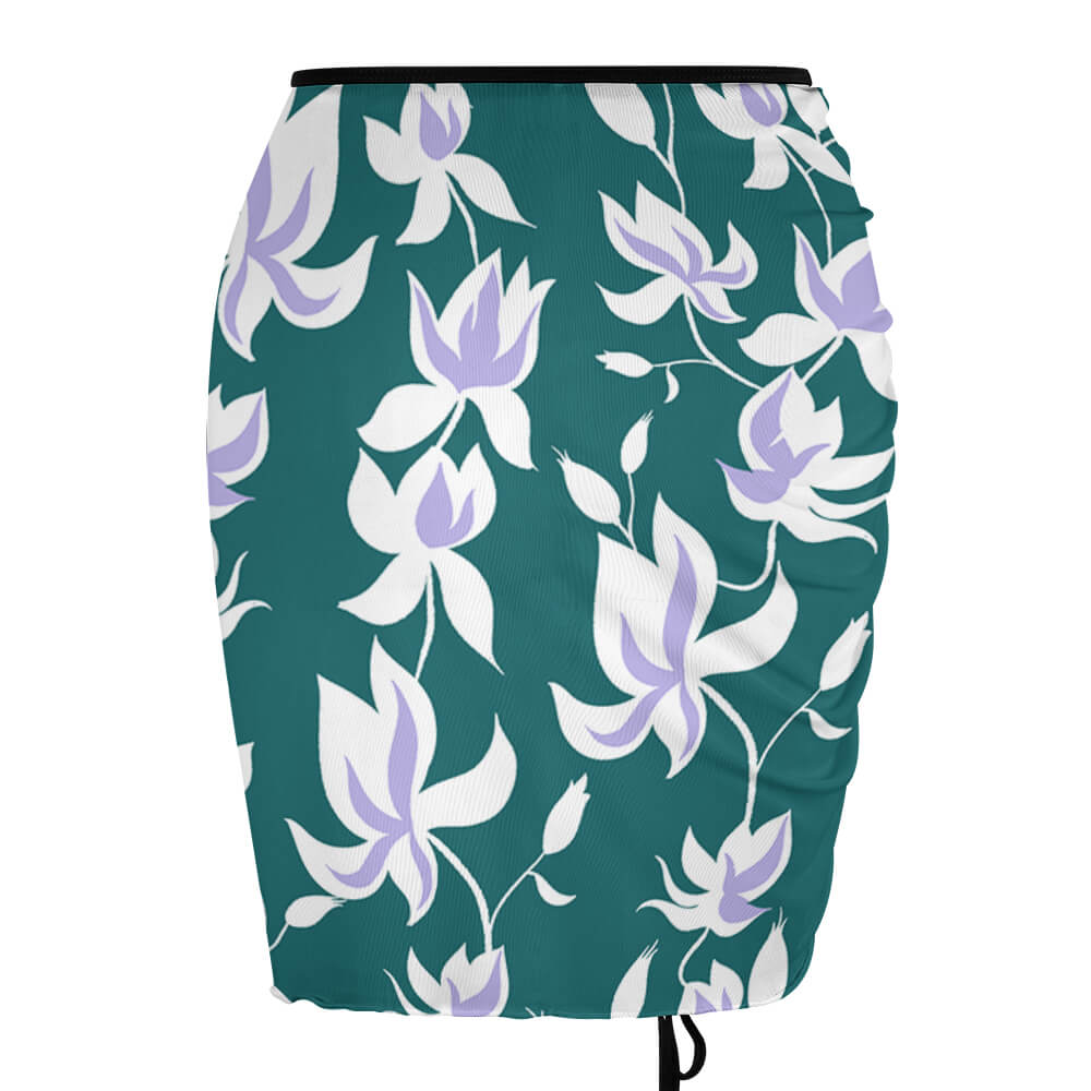 Ruched Side-Tie Mesh Cover-Up Skirt, product view 5