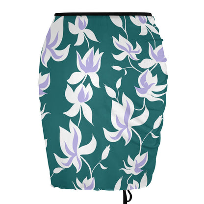 Ruched Side-Tie Mesh Cover-Up Skirt, product view 5