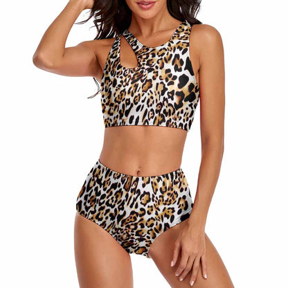 Scoop-Neck Tummy-Control High-Waisted Bikini Set