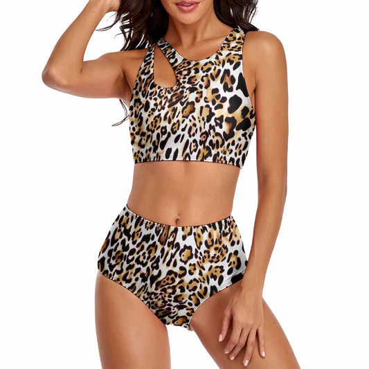 Scoop-Neck Tummy-Control High-Waisted Bikini Set