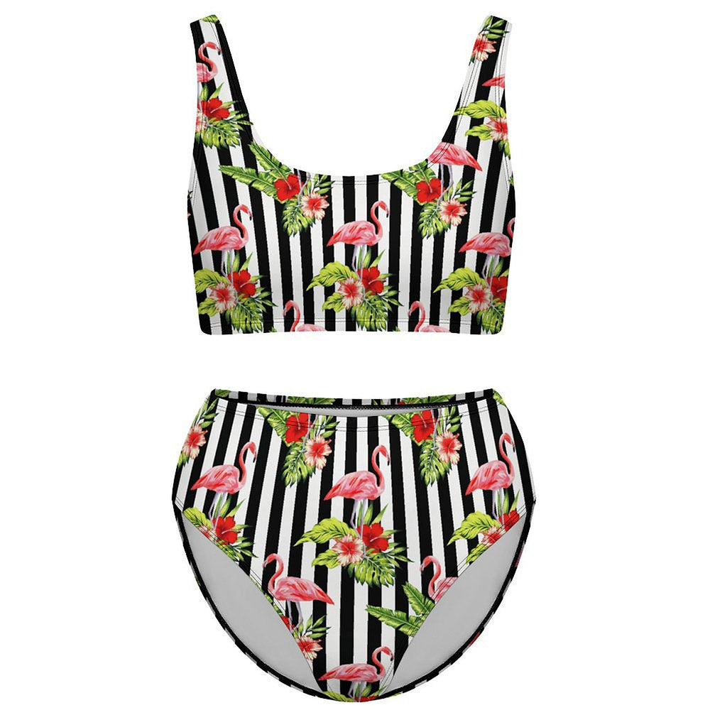 Scoop-Neck Sport High-Waisted Bikini Set, product view 5