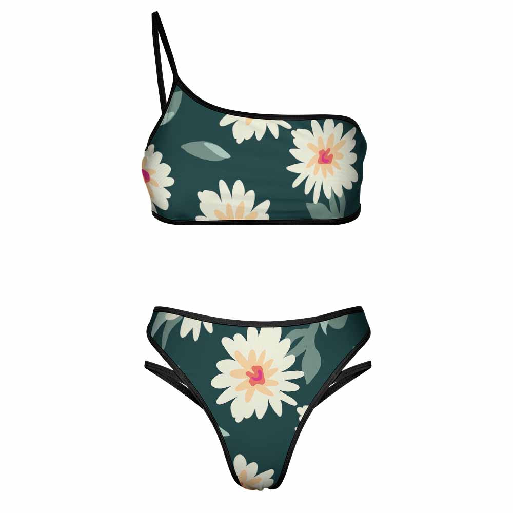 One-Shoulder Cutout-Strap Bikini Set, product view 4