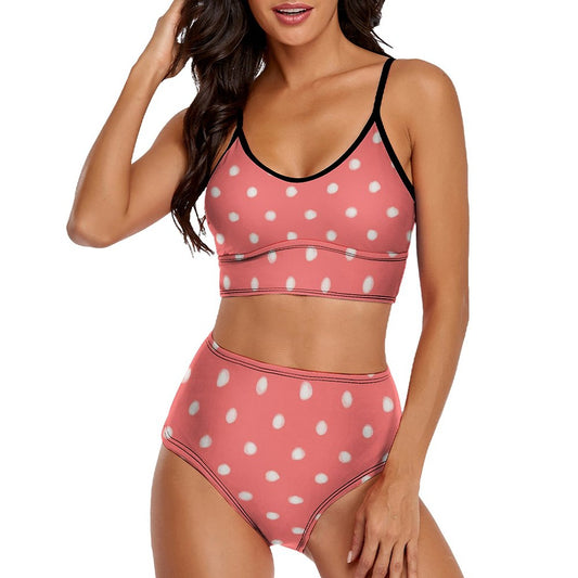 Spaghetti-Strap High-Waisted Bikini Set