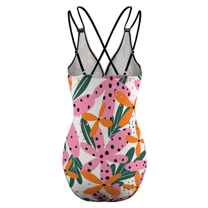 Scoop-Neck Lace-Up Side One-Piece Swimsuit, product view 7