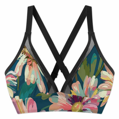 V-Neck Mesh-Overlay Skirted Bikini Set, product view 3