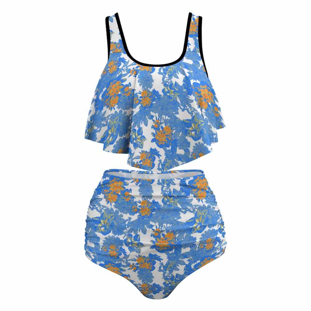 Plus-Size Blouson High-Waisted One-Piece Swimsuit, product view 4