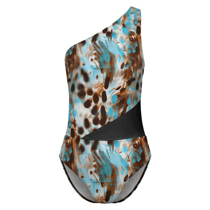 Plunge Mesh-Waist Cutout One-Piece Swimsuit, product view 5