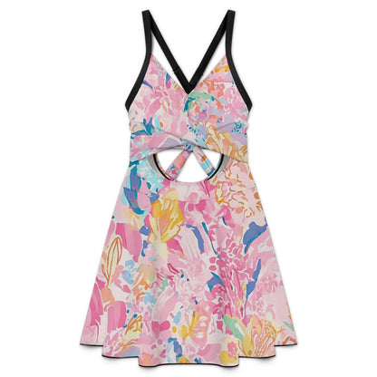 Cross-Front Cutout Swim Dress, product view 3