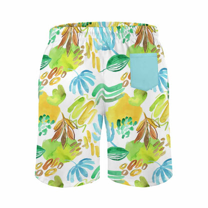 Men's Drawstring Mid-Length Casual Swim Shorts, product view 3