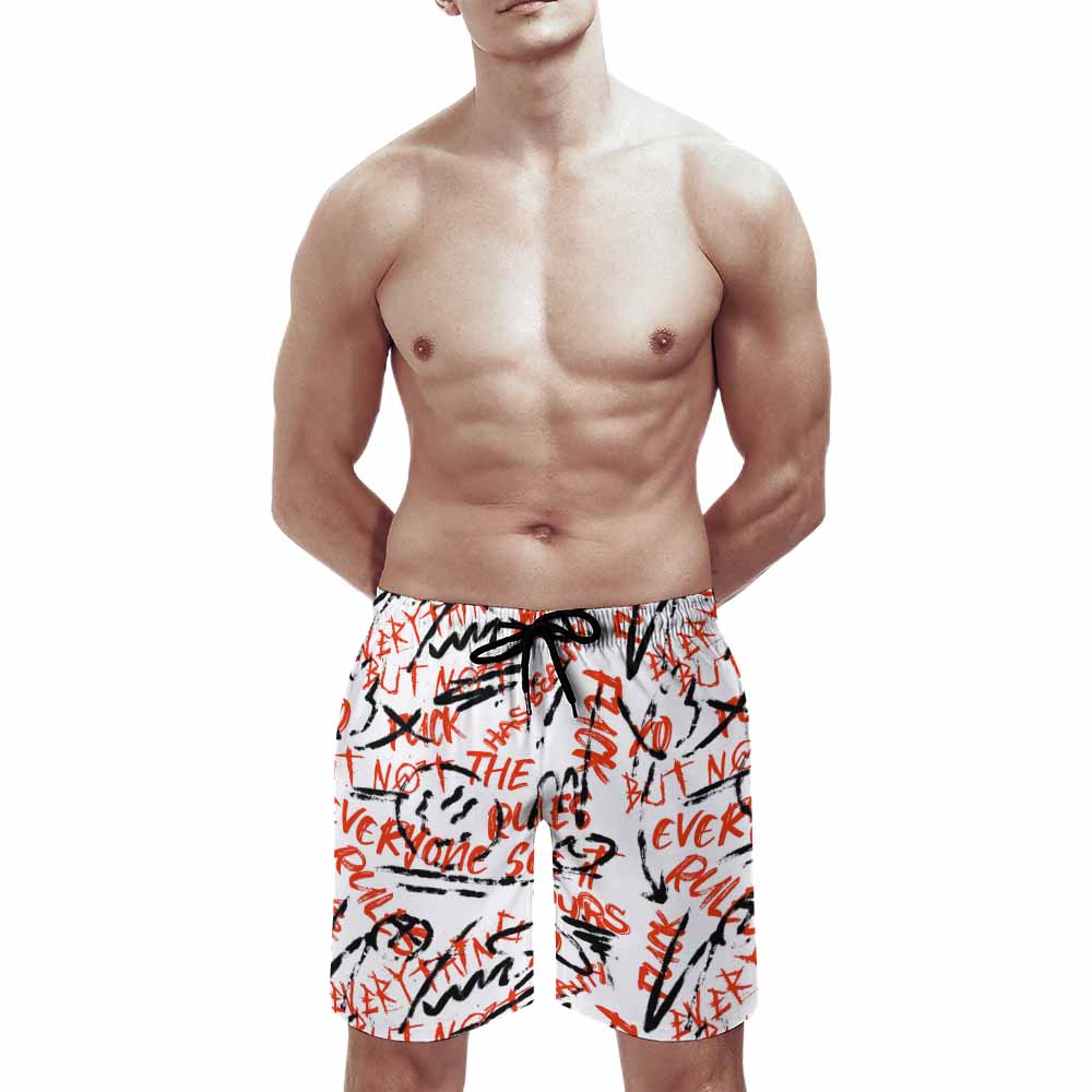 Men's Elastic-Waist Peach-Skin Board Shorts, product view 6