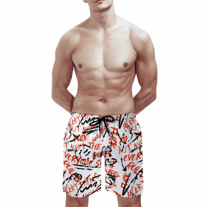 Men's Elastic-Waist Peach-Skin Board Shorts, product view 6