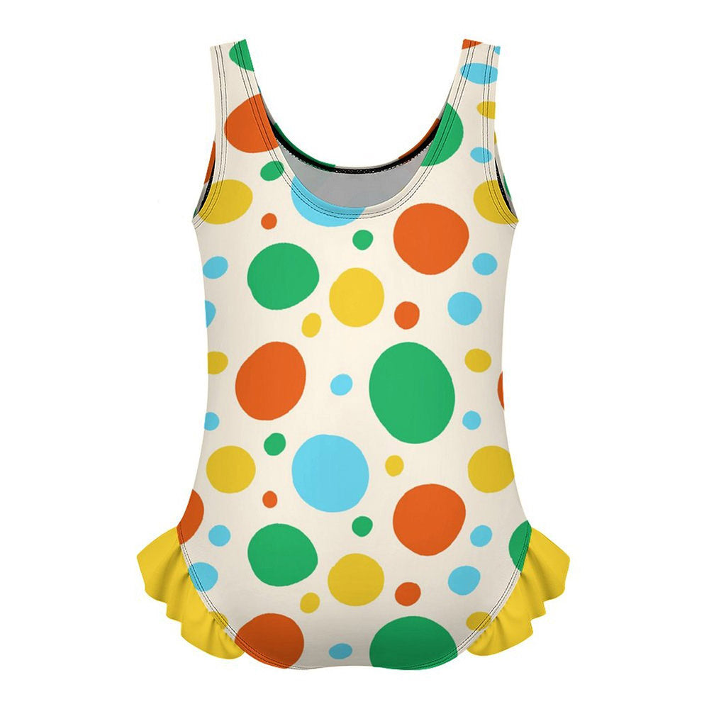 Girls' Ruffle-Hem Asymmetric One-Piece Swimsuit, product view 5