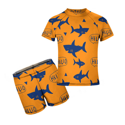 Kids' Short-Sleeve Rash Guard Swim Set, product view 2