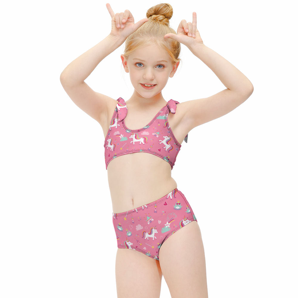 Girls' Bow-Strap Scoop-Neck Bikini Set, product view 5