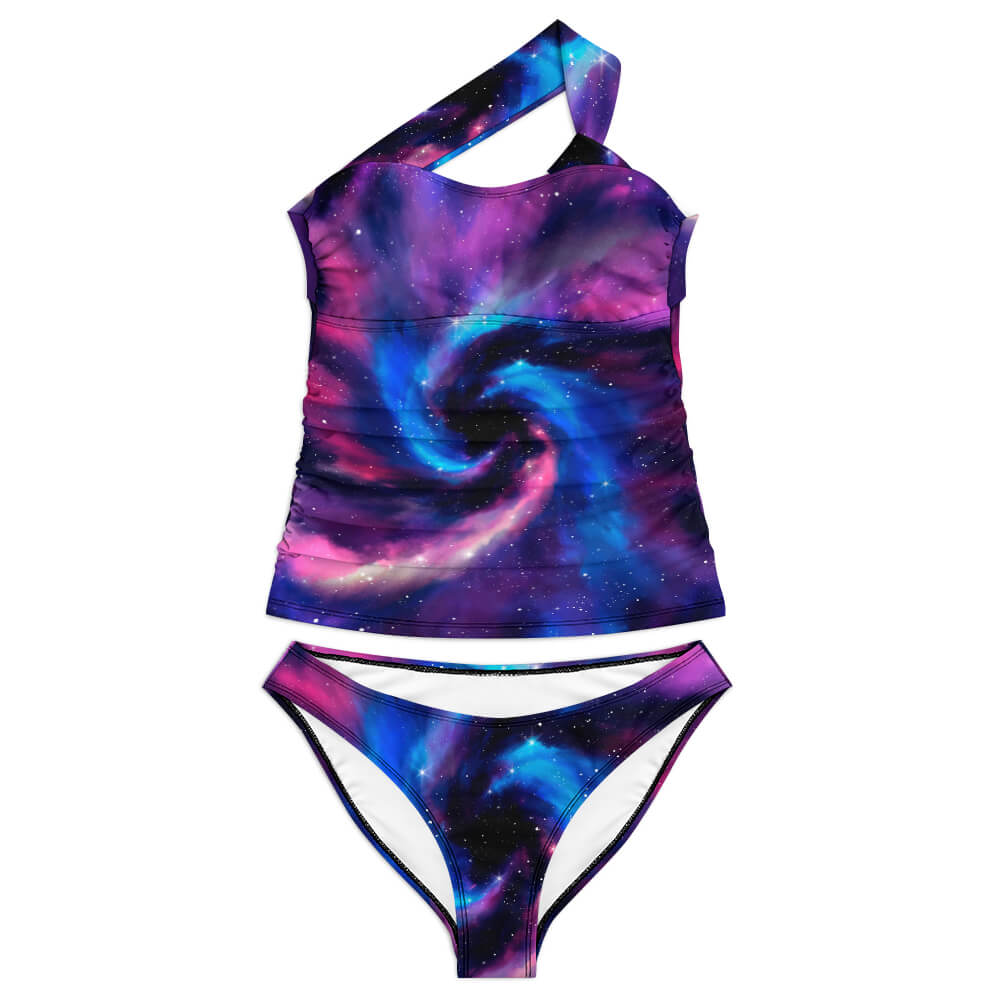One-Shoulder Longline Bandeau Bikini Set, product view 3