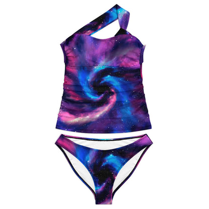 One-Shoulder Longline Bandeau Bikini Set, product view 3